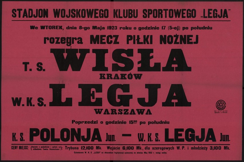 Plakaty meczowe Wisły Kraków, zobacz z kim kiedyś grała Wisła GALERIA