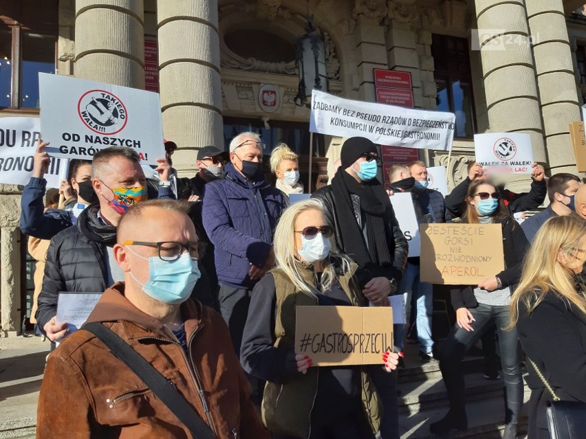 Protest restauratorów w Szczecinie - 3.11.2020