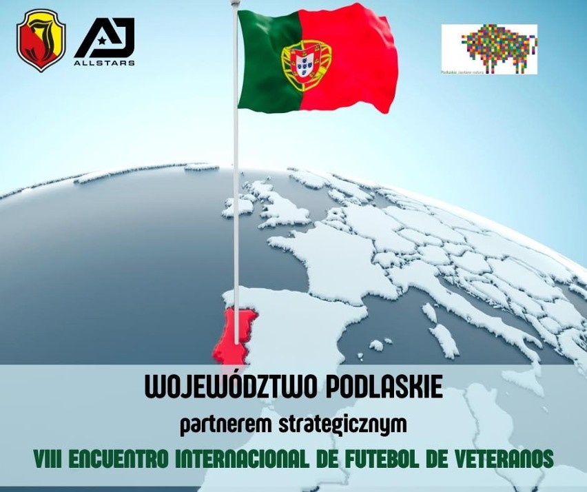 Plakat promujący wyjazd Żółto-Czerwonych na portugalski...