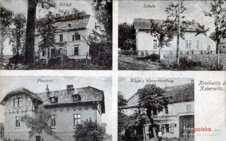 Pałac na początku XX wieku, sto lat po morderstwie (na górze...