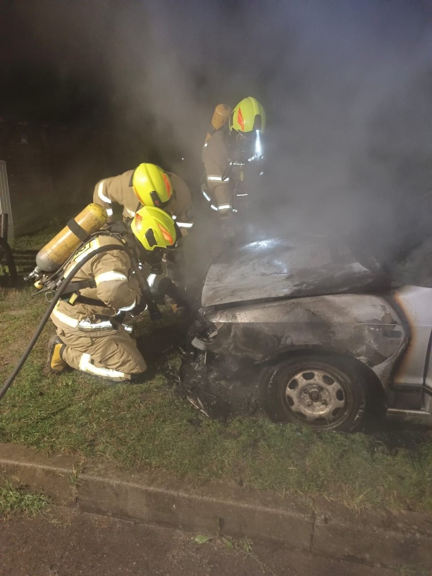 Pożar auta osobowego w miejscowości Cieszyno koło Złocieńca