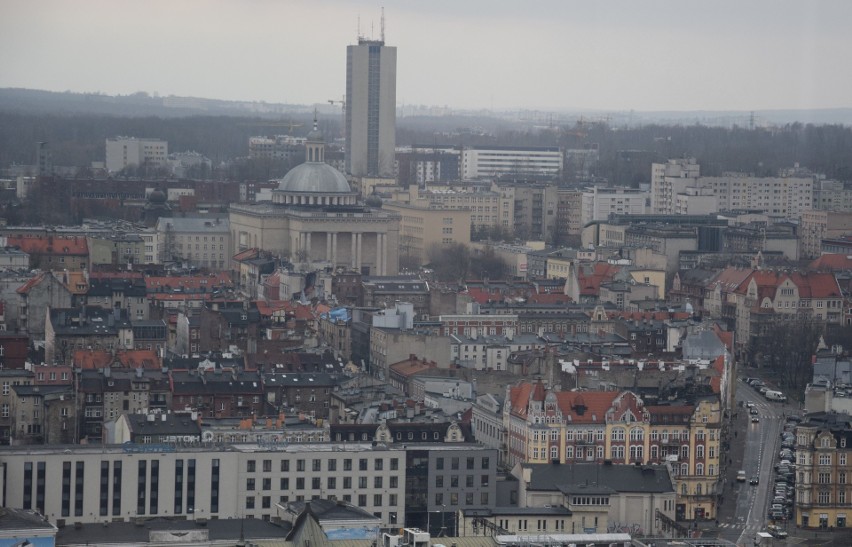 Centrum Katowic i widok na archikatedrę...