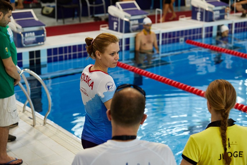 Agnieszka Kalska podczas zawodów MŚ na basenie w Burgas