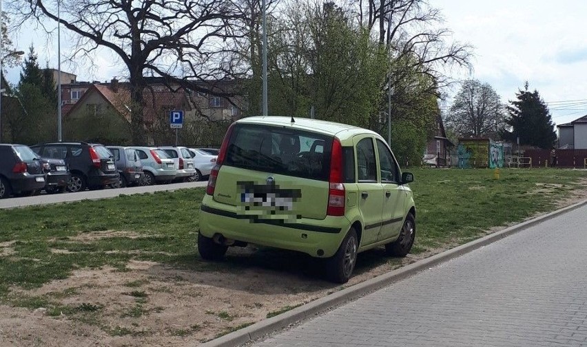 Parkowanie w Białymstoku na pasie zieleni przy ul. Kraszewskiego i Sobieskiego [ZDJĘCIA]