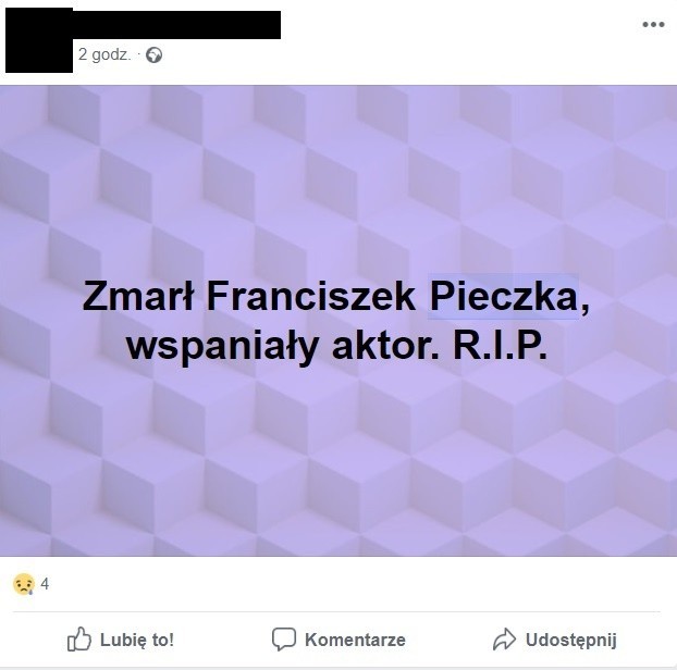 Franciszek Pieczka nie żyje? Obrzydliwy fake news obiegł internet 