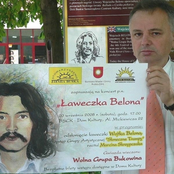 Na muzyczną &#8222;Ławeczkę Belona&#8221; zaprasza reżyser koncertu Andrzej Żądło, wicedyrektor Buskiego Samorządowego Centrum Kultury.