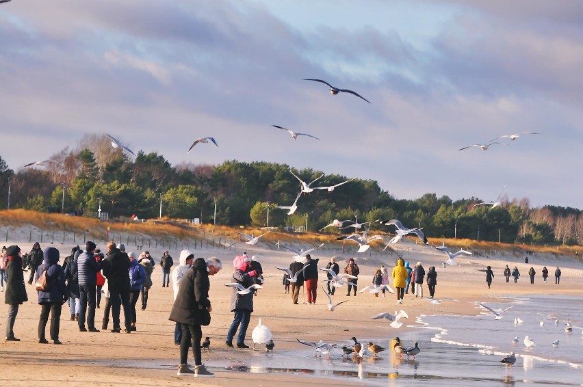 Święta nad morzem. Plaża i promenada w Świnoujściu pełne spacerowiczów [WIDEO, ZDJĘCIA]