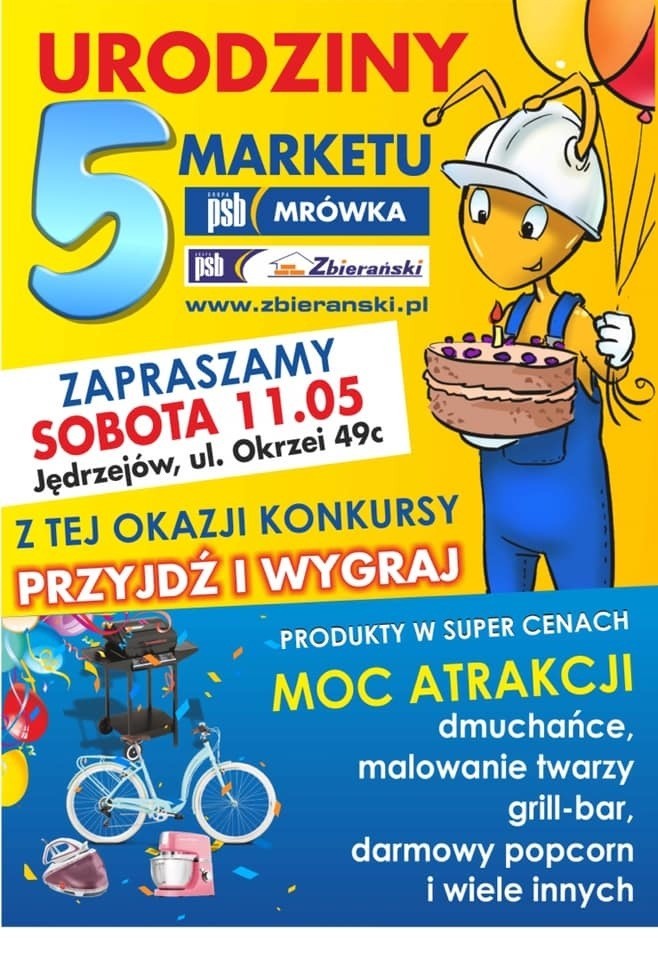 5 urodziny marketu PSB Mrówka w Jędrzejowie. Na gości czekają atrakcje