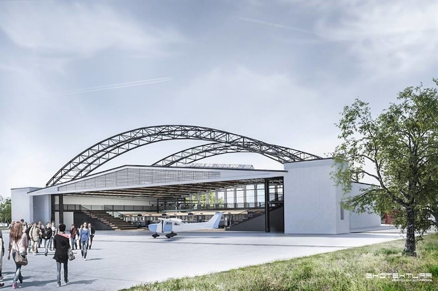 Kraków. Zobacz, jak będzie wyglądał odnowiony hangar i nowy park w Czyżynach [WIZUALIZACJE]