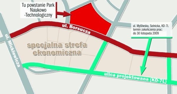 Park powstanie w rejonie ulic Borsuczej, Żurawiej, Myśliwskiej. Na obszarze 6,8 ha powstaną dwa budynki, w których mieścić się będzie administracja, centrum konferencyjne, centrum technologiczne, hale produkcyjne, zaplecze badawczo-naukowe. Park będzie sąsiadował z podstrefą Białystok Suwalskiej Specjalnej Strefy Ekonomicznej.