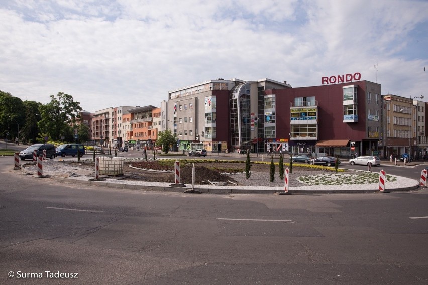 Stargardzkie centrum się zmienia. Tak wyglądają roślinki na rondzie [ZDJĘCIA]