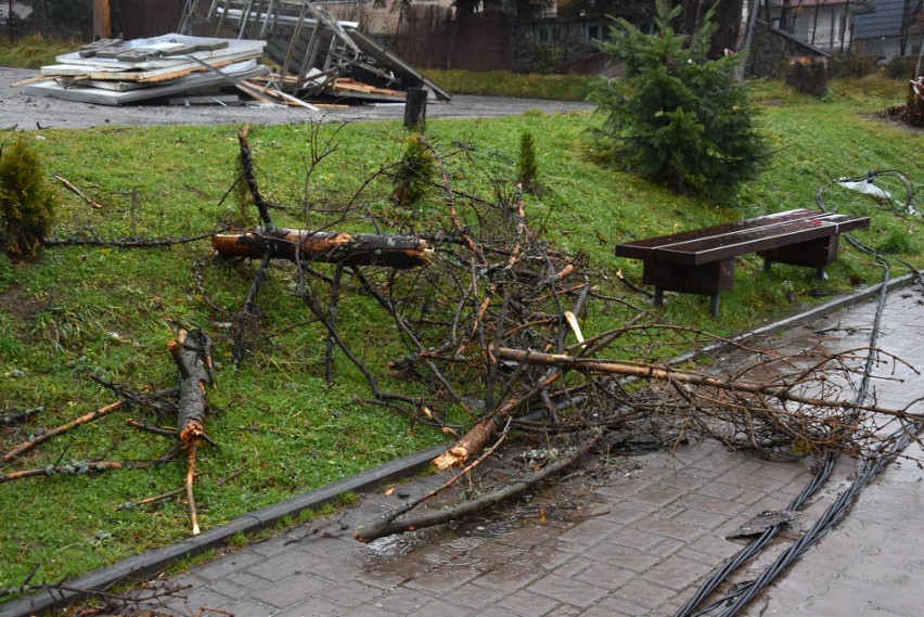 Halny na Podhalu. Ponad 40 interwencji. Zerwane dachy, powalone drzewa [ZDJĘCIA]