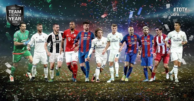Jedenastka 2016 roku w glosowaniu UEFA