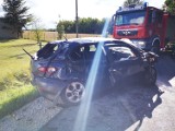 Wypadek busa i osobówki. 10 osób rannych! Zderzenie samochodów we wsi Borowa w gminie Przedbórz. Informacje policji 11.07.2022
