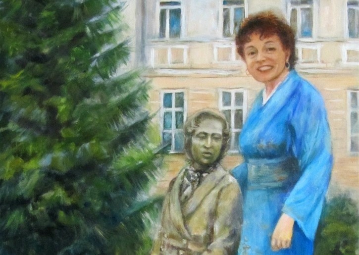 Obraz „Zuzia przy Chopinie” Barbary Aleksanderskiej....