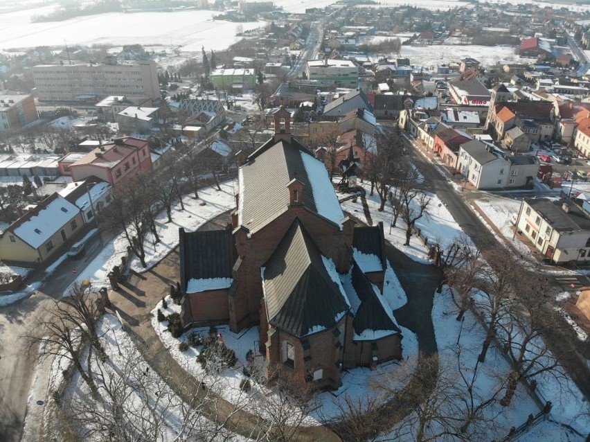 Radziejów zimą - widoki z lotu ptaka....