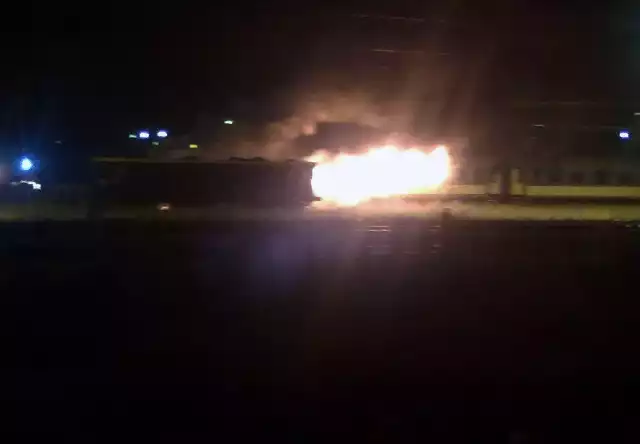 Pożar wagonu w Podjuchach.