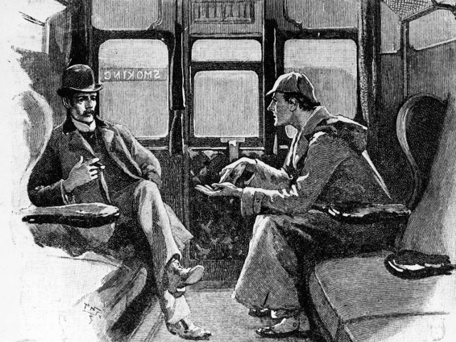 Sherlock Holmes i dr Watson na ilustracji z epoki