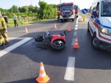 Wypadek motocyklisty z samochodem dostawczym pod Grudziądzem. Kierowca motocykla w szpitalu. Zobacz zdjęcia