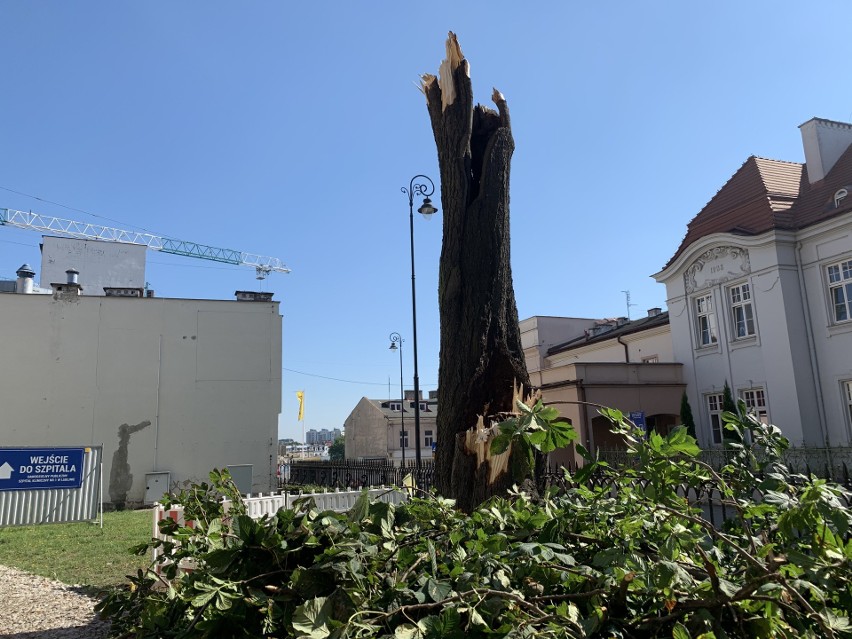 Straty po burzy w Lublinie. Najgorzej w Śródmieściu. Nawałnica uszkodziła drzewa, dachy i sygnalizacje świetlną