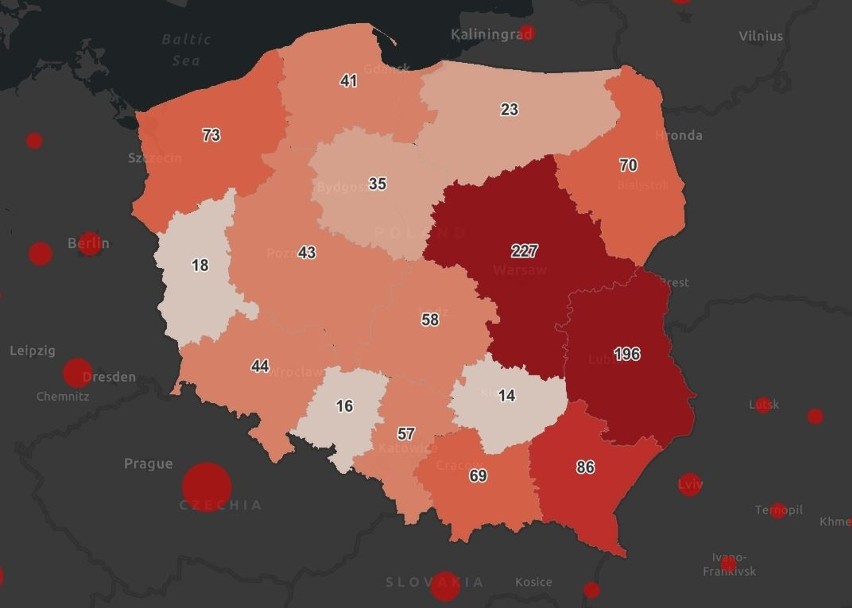 Mapa zakażeń koronawirusa w Polsce | COVID-19 | Raport zakażeń Ministerstwa Zdrowia i WHO
