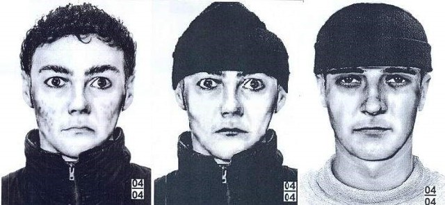Na podstawie uzyskanych dowodów sporządzono 3 portrety pamięciowe poszukiwanego gwałciciela.
