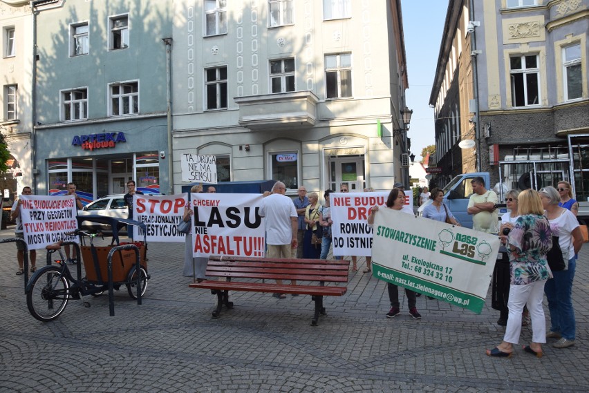 Protest przed ratuszem w sprawie budowy drogi przy Geodetów...