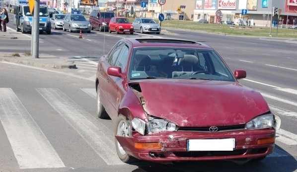 Kolizja na skrzyżowaniu ul. Struga i Rydla w Szczecinie.