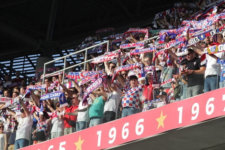 26.07.2019. Kibice na meczu Górnik Zabrze - Zagłębie Lubin....