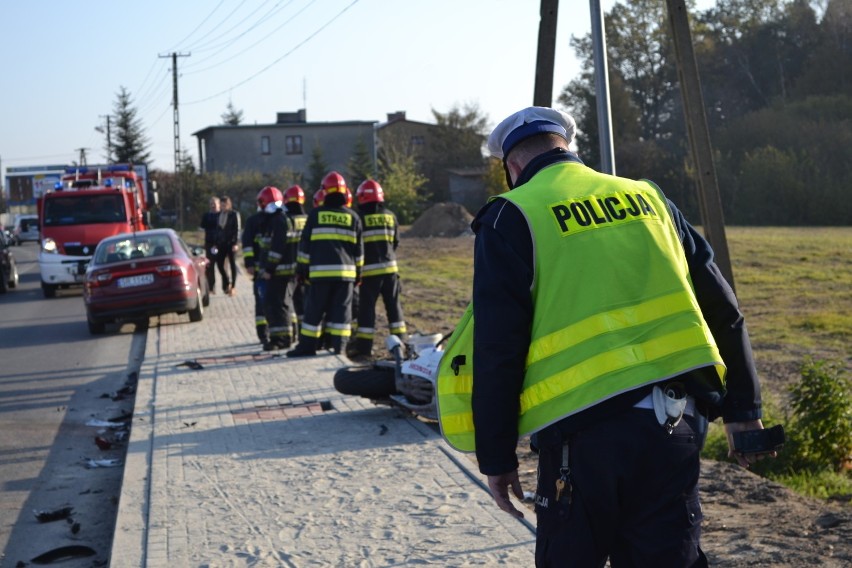 Wypadek motocyklisty w Rybniku