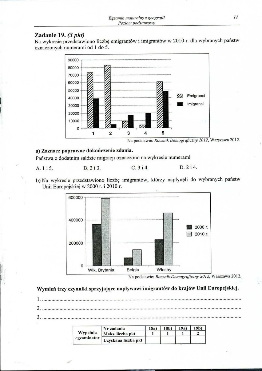 Matura 2014 GEOGRAFIA ARKUSZE CKE, PYTANIA, ODPOWIEDZI