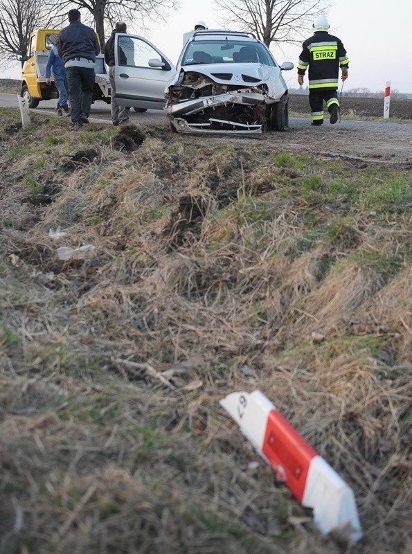 - 61-letni kierujący renault na łuku drogi stracił panowanie...