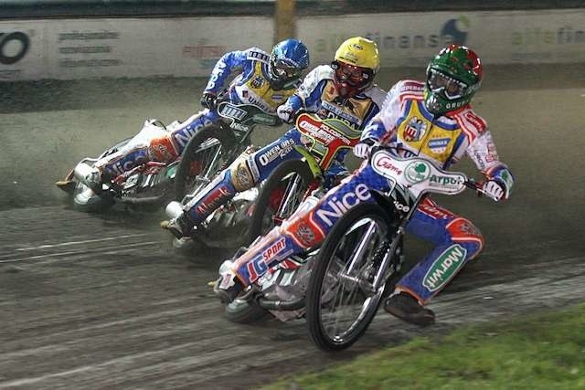 Finał Speedway Ekstraligi z 2008 roku. Od prawej: Ryan Sullivan, Leigh Adams i Adrian Miedziński