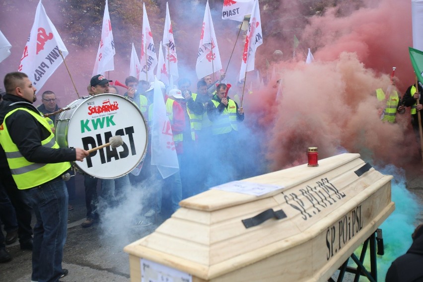 Protest górników w Rudzie Śląskiej