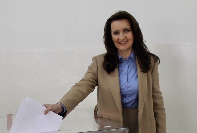 Marzena Okła - Drewnowicz w niedzielę 15 października głosowała w Skarżysku - Kamiennej.