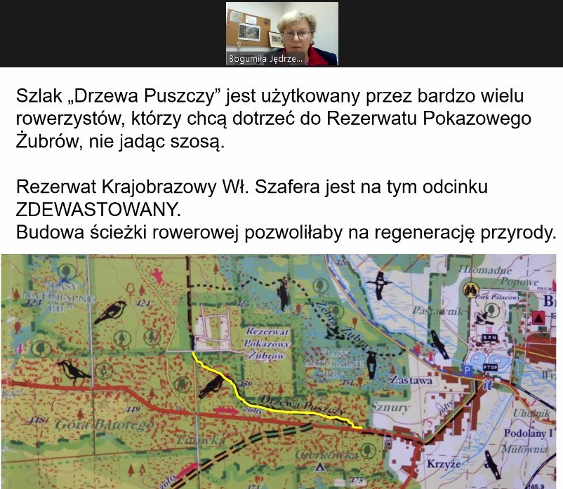 Propozycja przebiegu ścieżki rowerowej zaprezentowana przez...