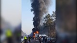 Pożar ciężarówki na drodze S3 przy węźle Rzęśnica