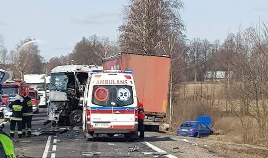 Wypadek w okolicach miejscowości Krasne Folwarczne