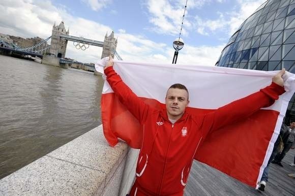 Adrian Zieliński tuż po swoim triumfie w Londynie.