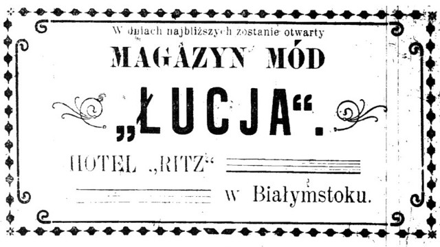 Zapowiedź otwarcia salonu mody z 1919 roku