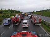Łódzkie: Wypadek na A2! Droga zablokowana w kierunku Poznania. Zderzyły się dwie ciężarówki. Są ranni! Wypadek koło Strykowa. WIDEO, ZDJĘCIA