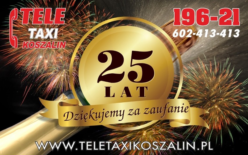 TELE-TAXI Koszalin - najstarsza sieć taksówek w mieście, to już 25 lat!