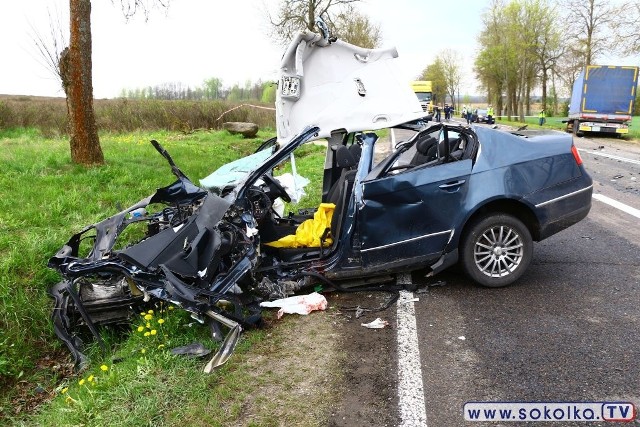 Wypadek na DK 19. Ranny kierowca został przetransportowany do szpitala śmigłowcem