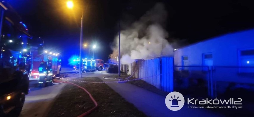 Akcja strażaków podczas pożaru w Skawinie