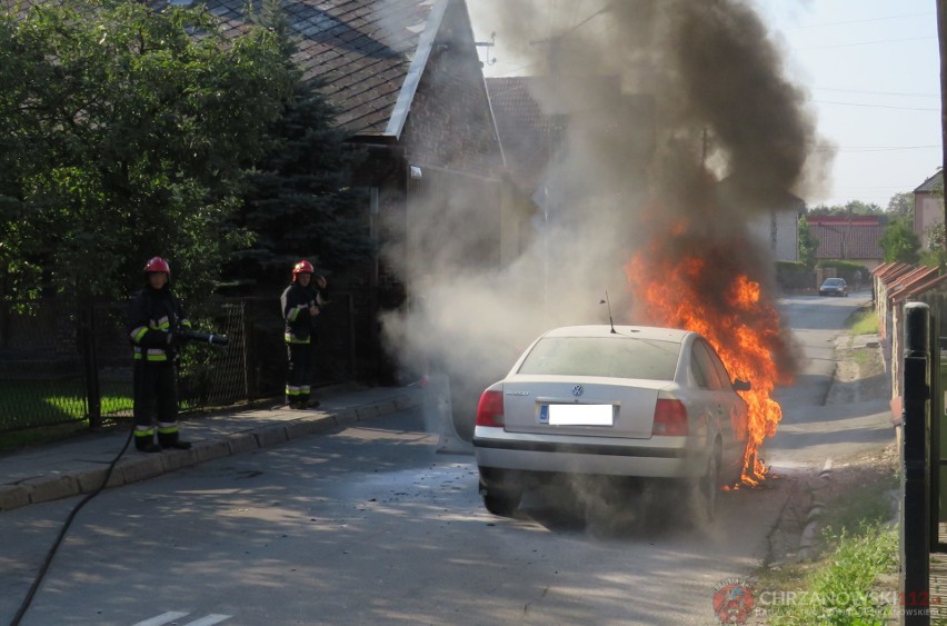 Na drodze nr 780 między Alwernią a Libiążem doszło do pożaru samochodu. Spłonął doszczętnie