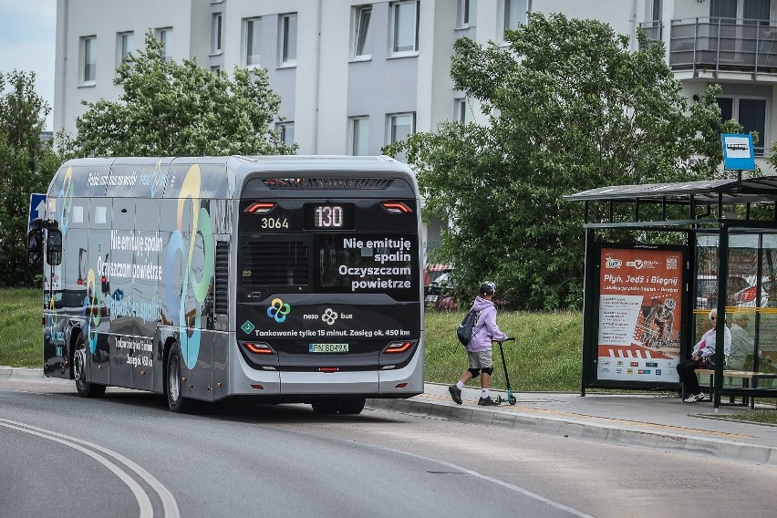 Gdańsk: Testy autobusu napędzanego wodorem. W czwartek 16.06.2022 jeździł na linii 130 | ZDJĘCIA