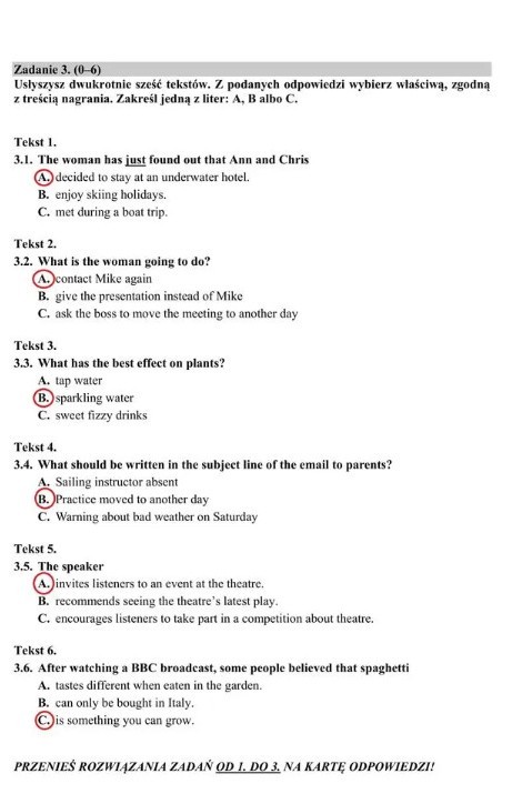 Matura 2020 JĘZYK ANGIELSKI POZIOM PODSTAWOWY odpowiedzi,...