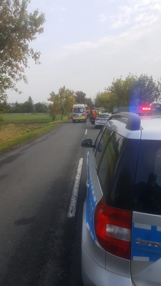 Wypadek na DW 414 Lubrza - Prudnik.