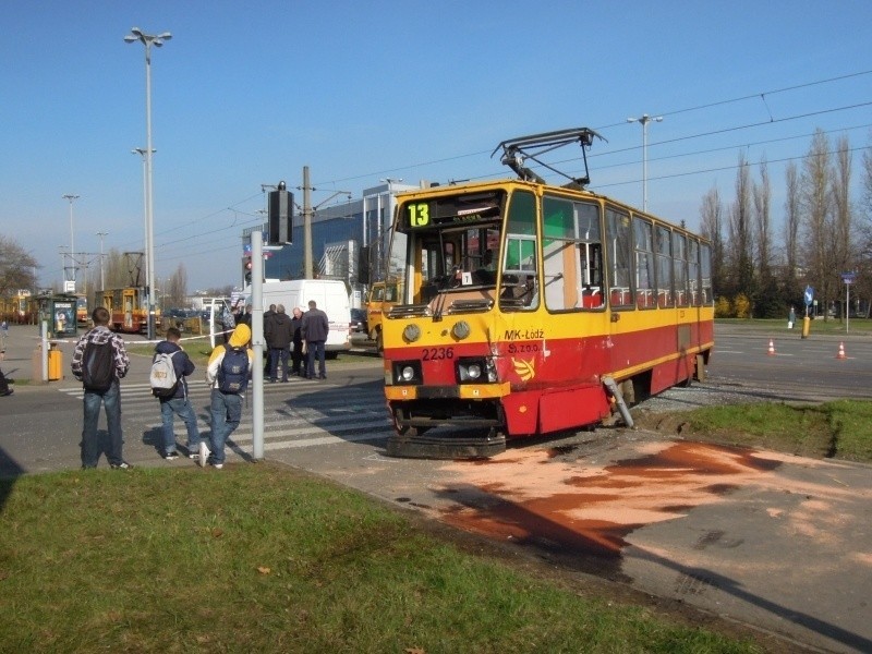 Ciężarówka zderzyła się z tramwajem