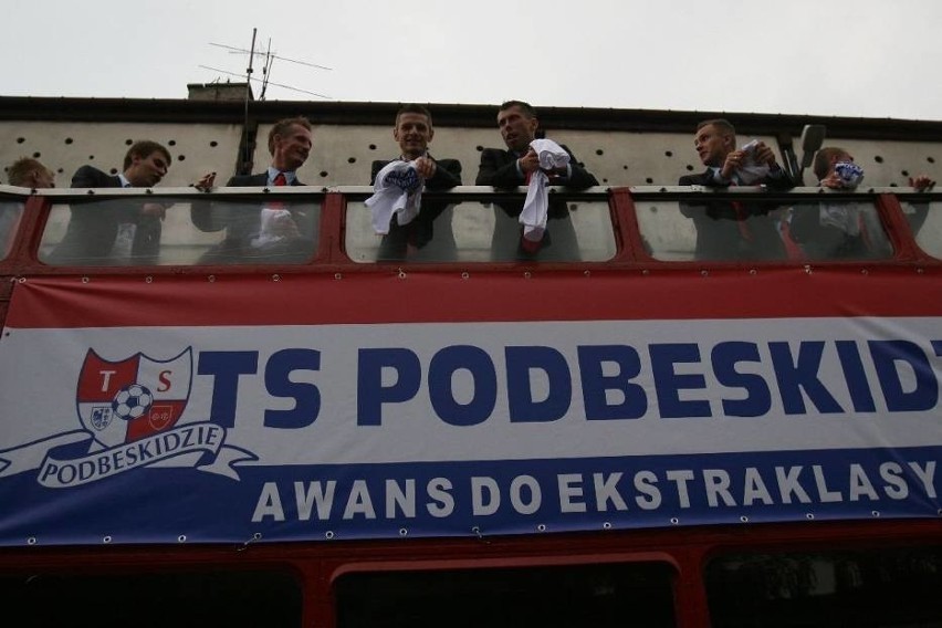 Tak piłkarze Podbeskidzia świętowali swój pierwszy awans do...